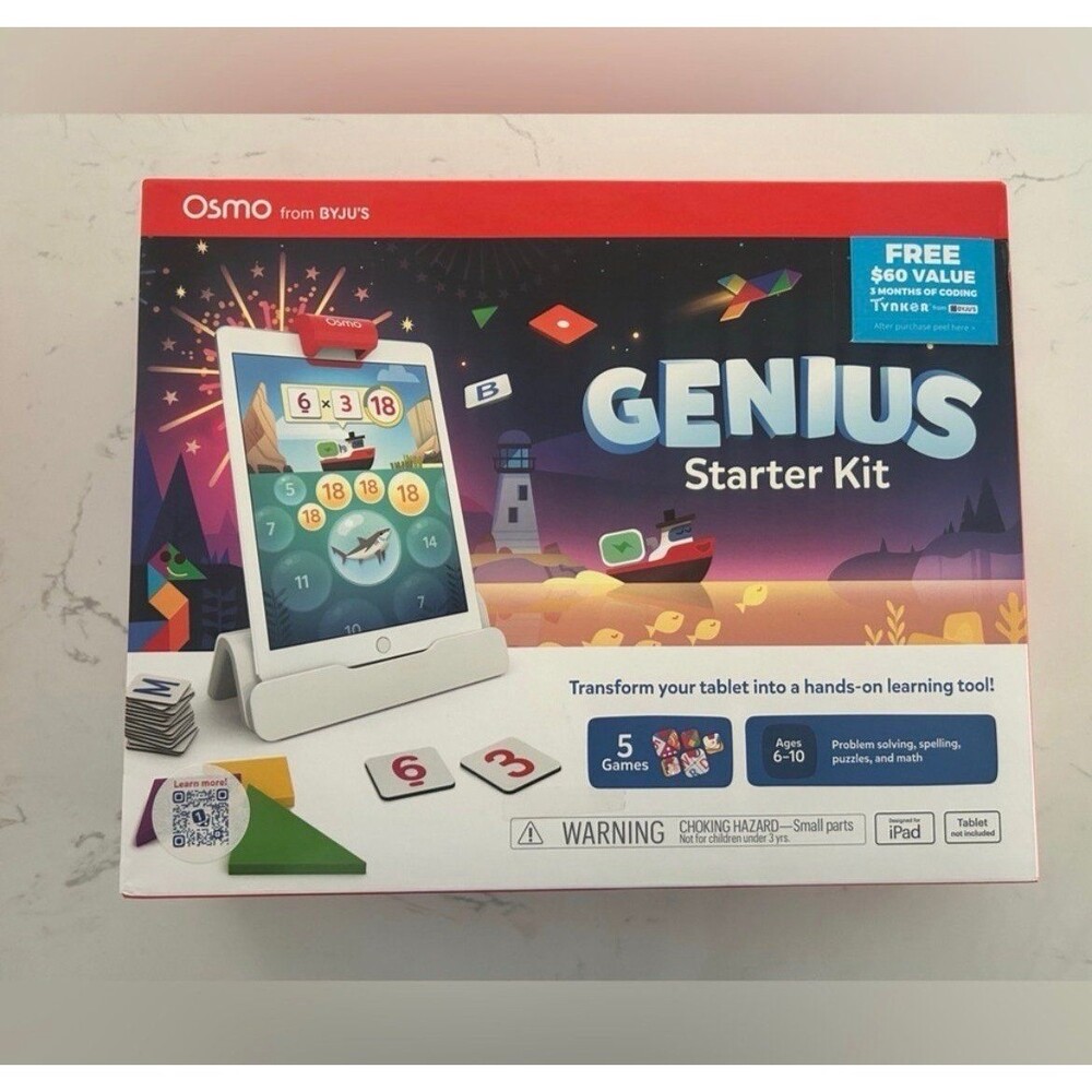 Osmo Genius Starter Kit for iPad & iPhone – 5 Educational Games – Brand New
